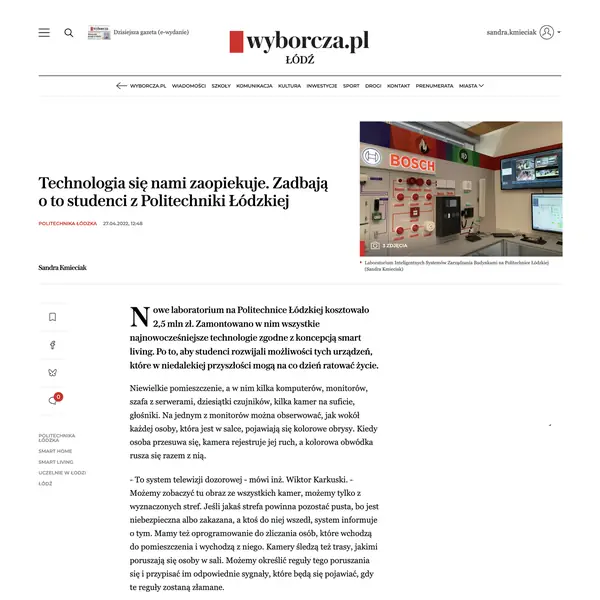 Technologia zaopiekuje sie nami zadbaja o to studenci z poli
